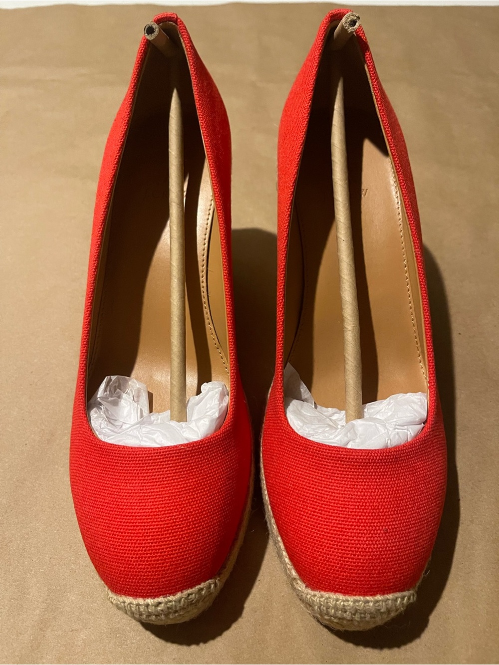 NWOB J by J. Crew Seville Women's Red Closed Toe Canvas Wedge Espadrilles: 7.5